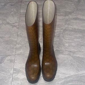 Gucci Tan Monogram Women's Boots